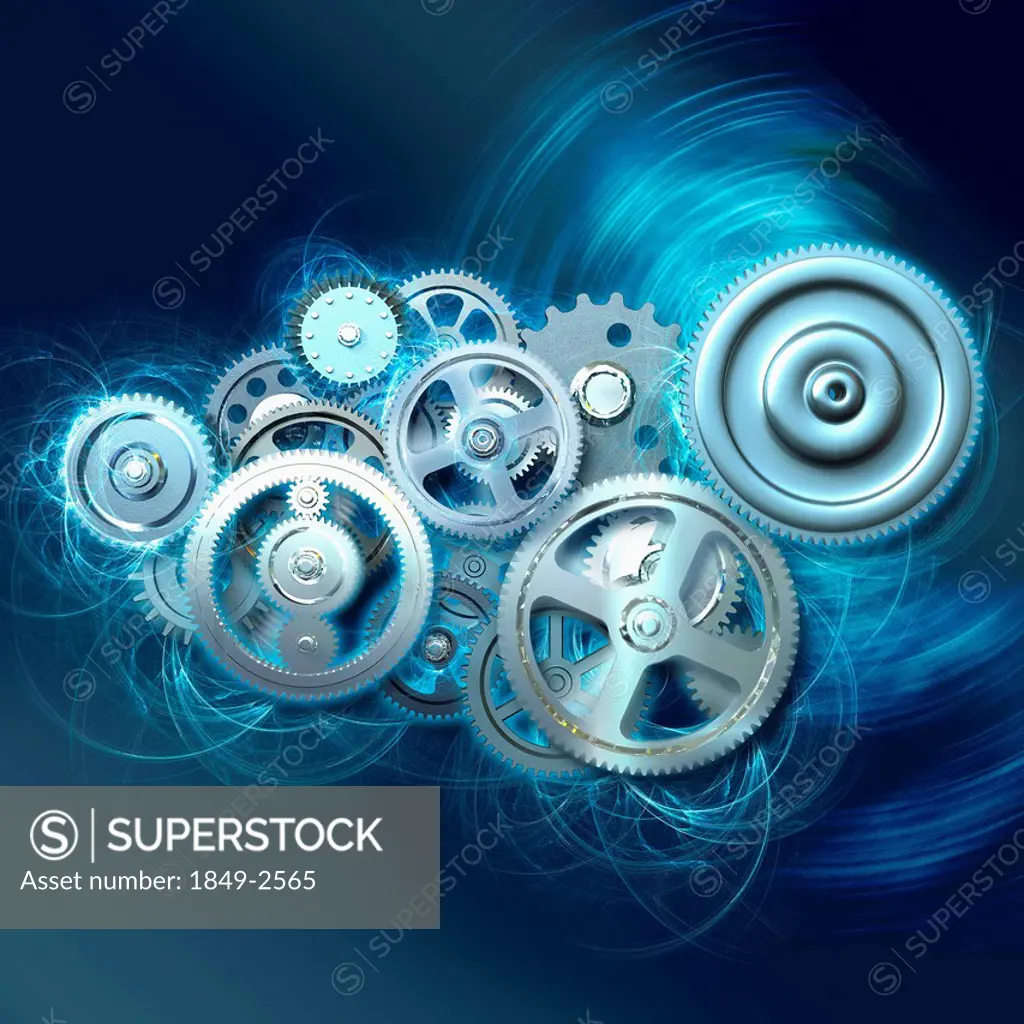 Group of cogs turning together