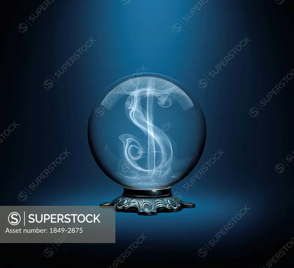 Dollar sign inside crystal ball