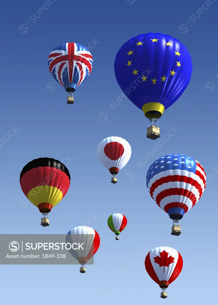 International flag hot air balloons