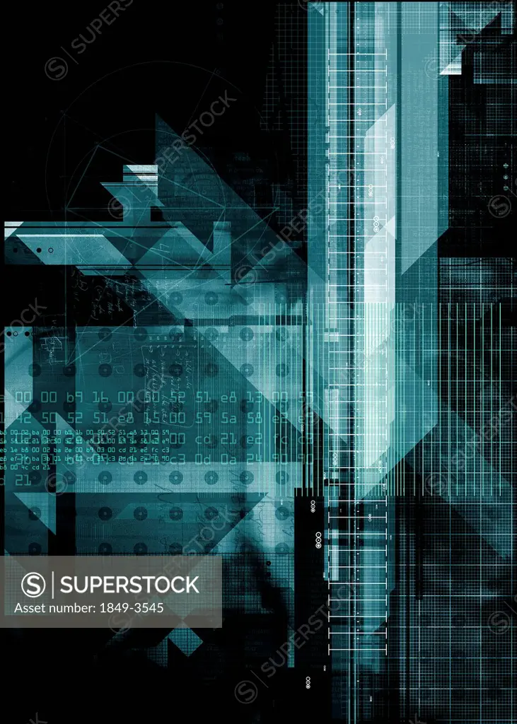 Montage of grid lines and numbers