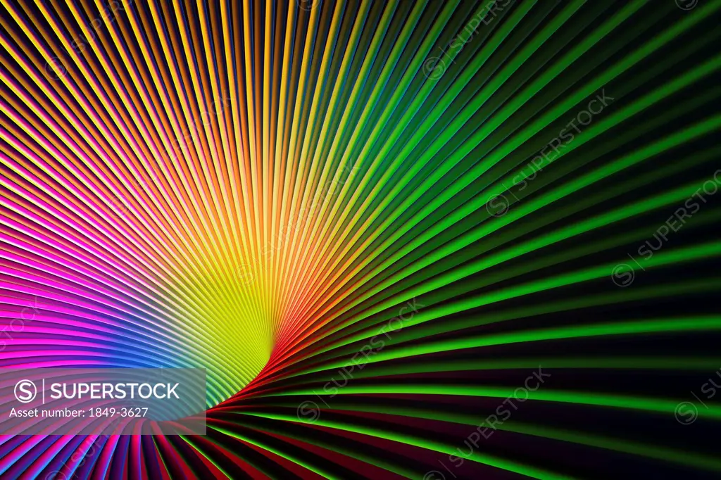 Abstract lines vanishing into glowing hole