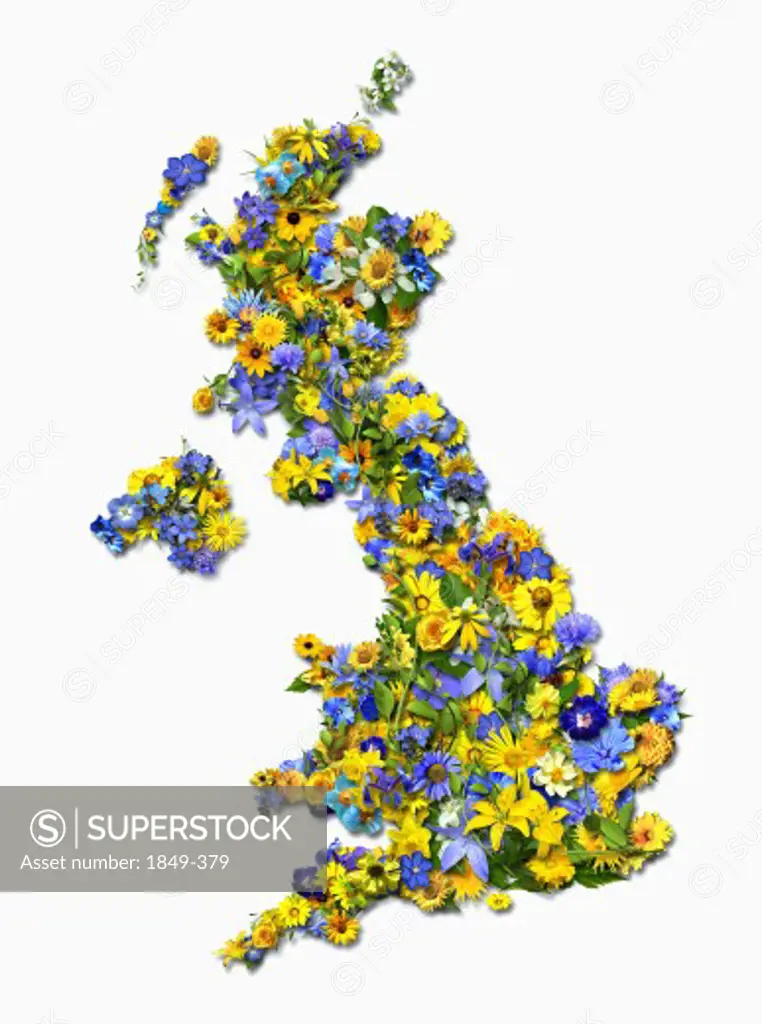United Kingdom formed by flowers
