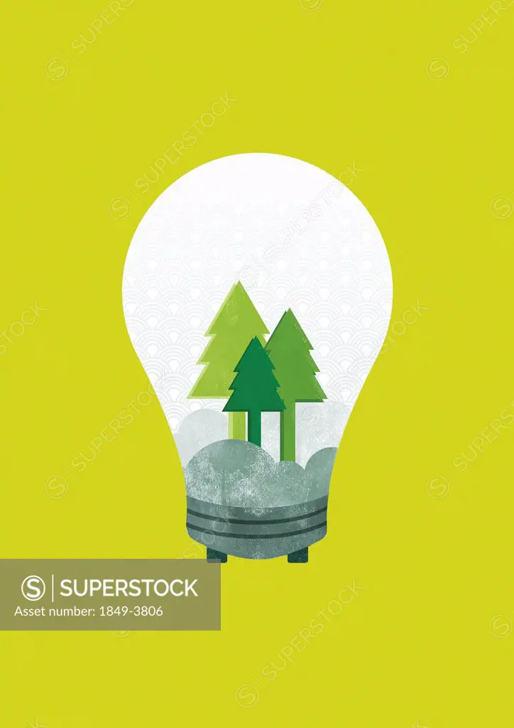 Trees inside light bulb