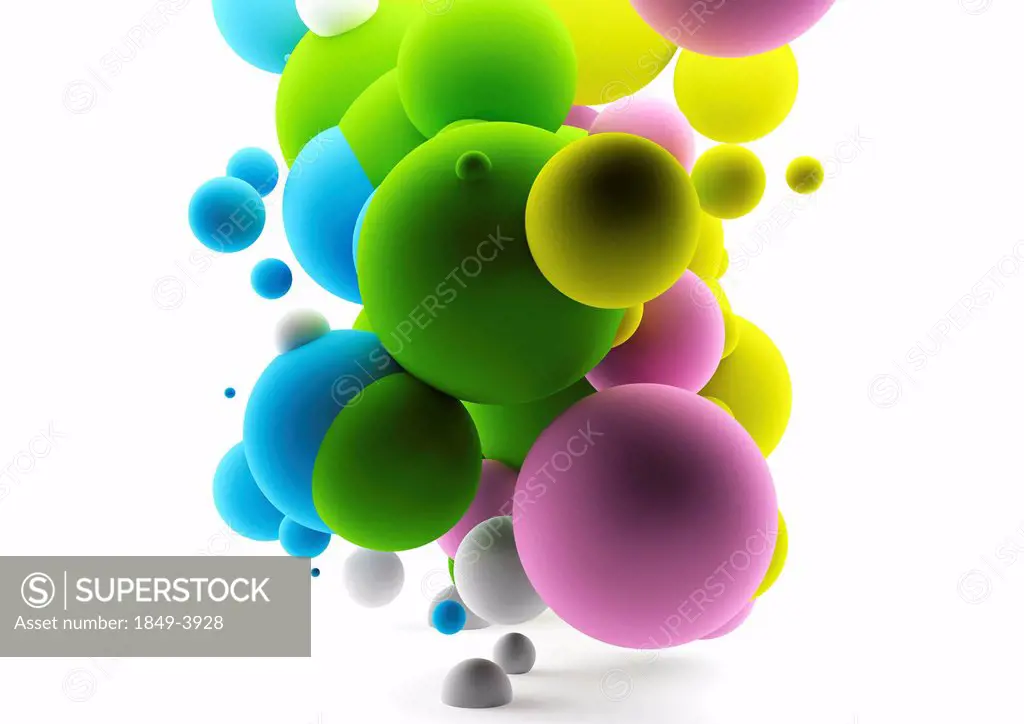 Abstract colorful floating spheres