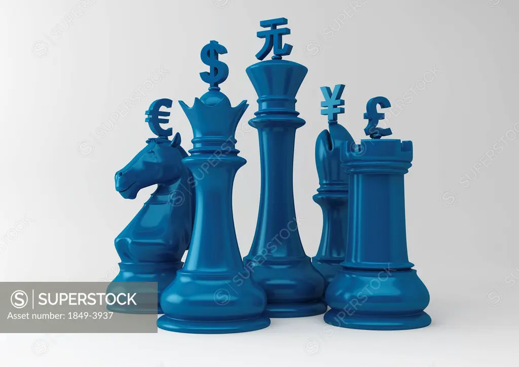 Currency symbols on chess pieces