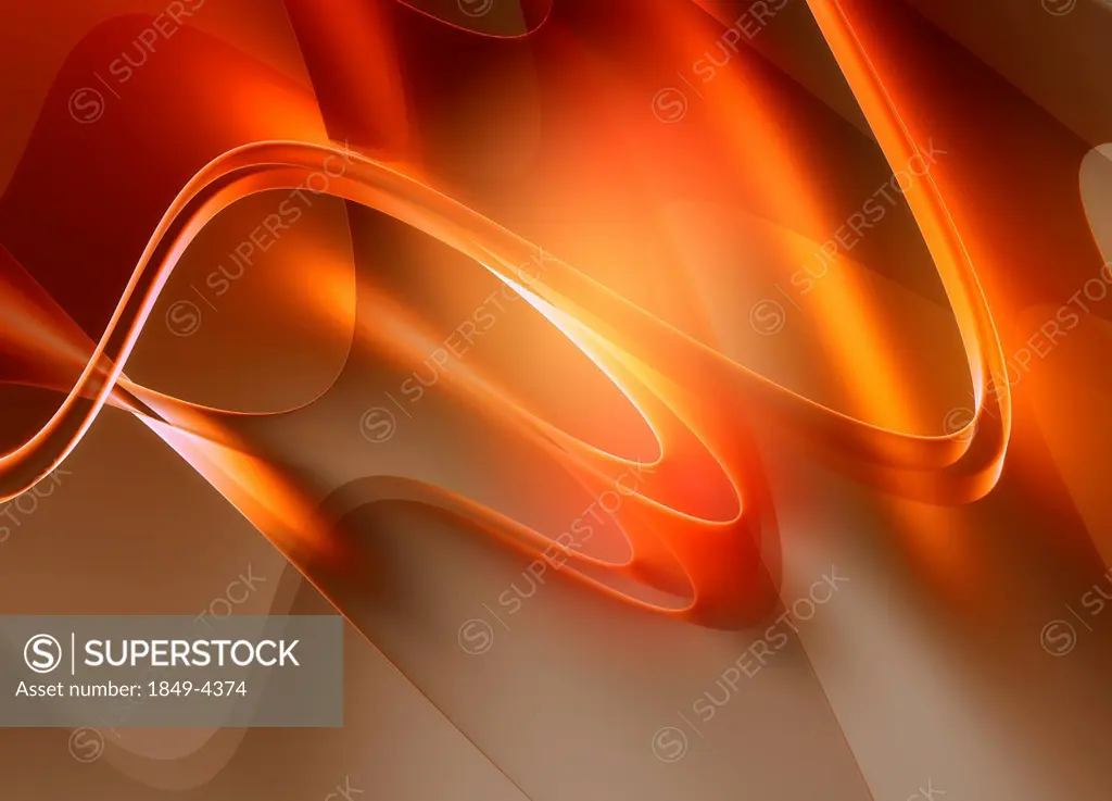 Abstract digitally generated bright orange wavy backgrounds