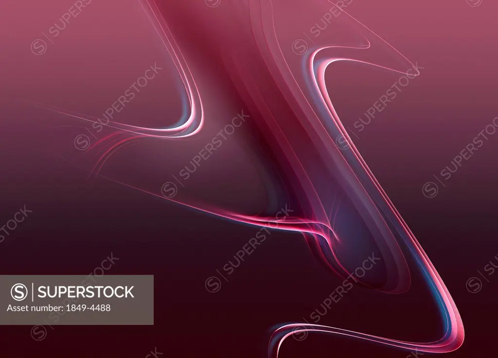 Abstract digitally generated backgrounds with wavy pink lines on purple background
