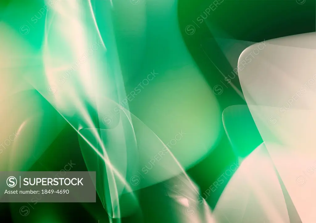 Digitally generated abstract background with blurred green shapes