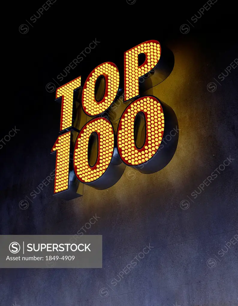 Top 100” illuminated sign