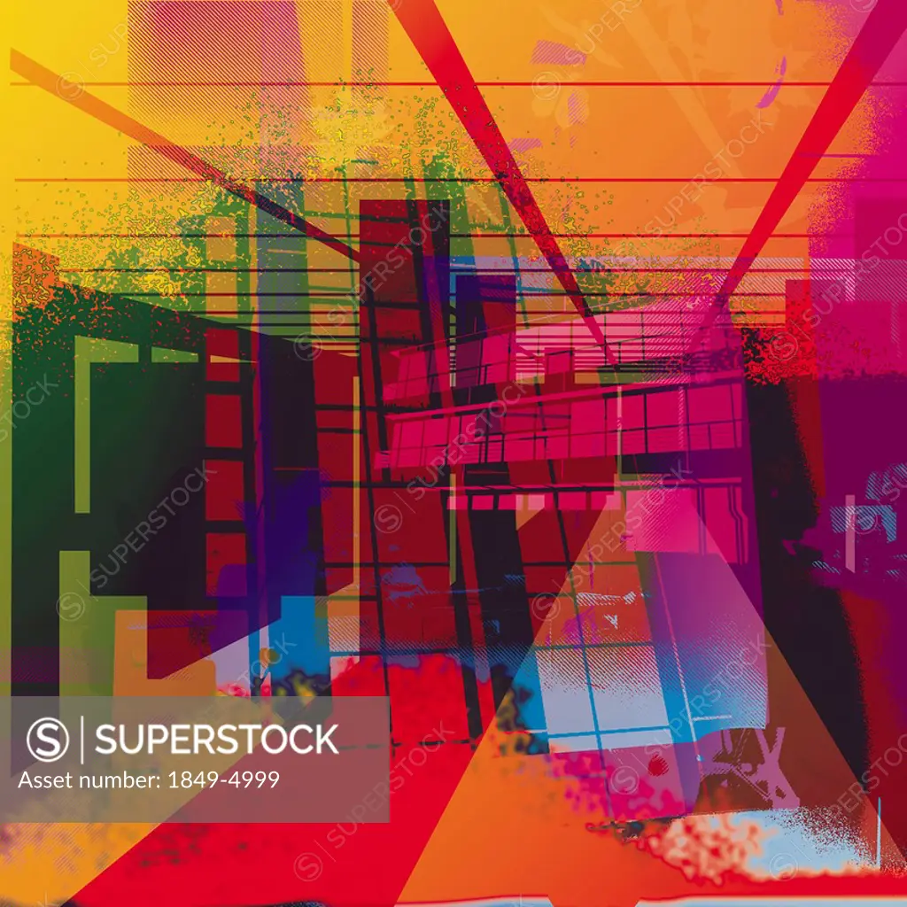 Multicolored abstract of structures