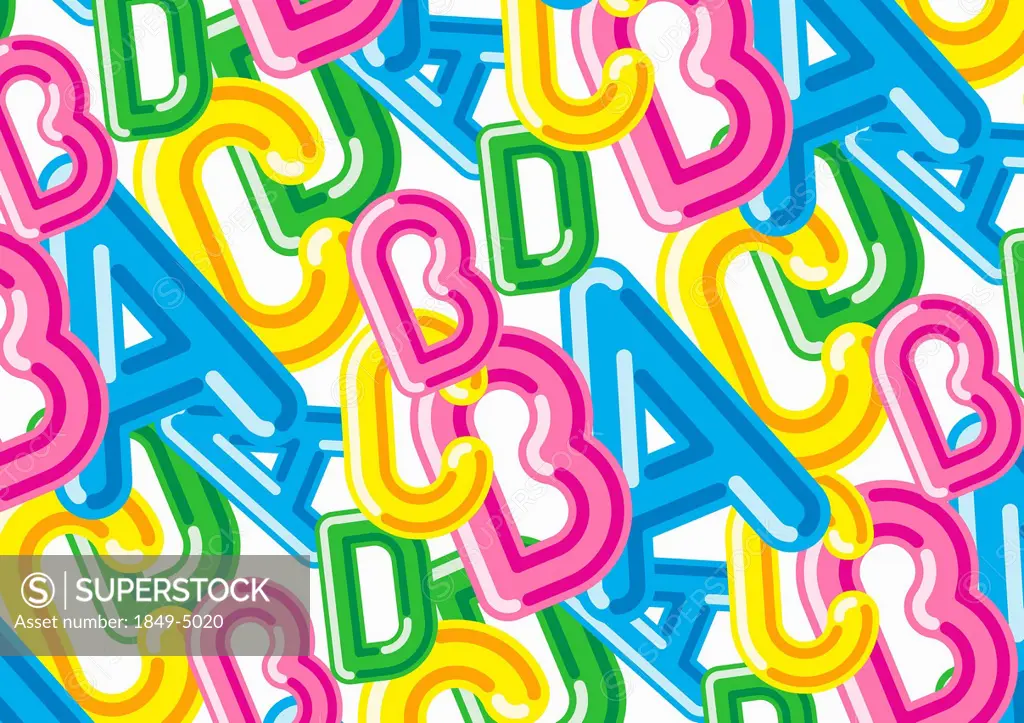 Multicolored letters