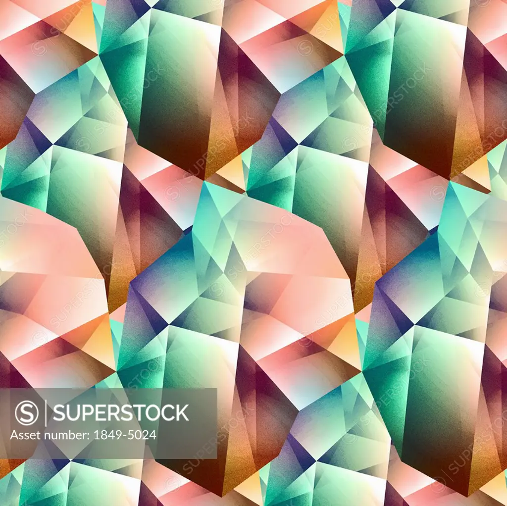 Abstract orange and green geometric pattern