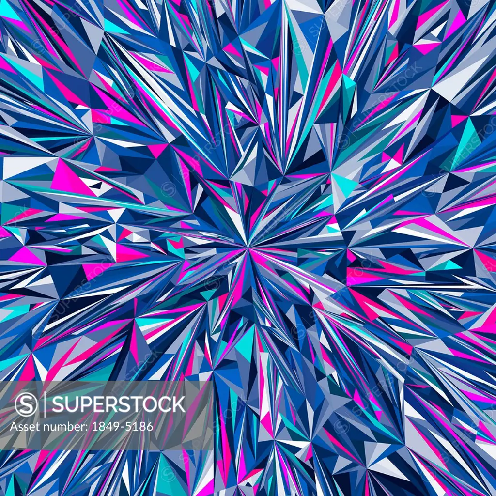 Vibrant angular blue and pink abstract pattern