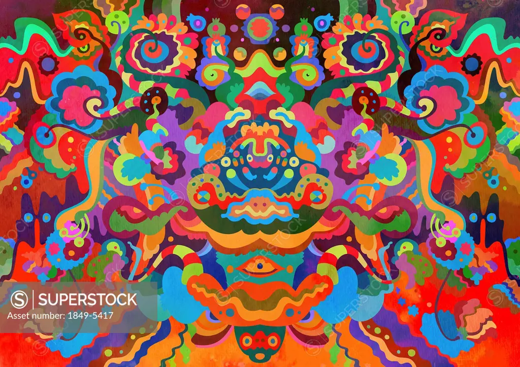 Multicolored psychedelic abstract