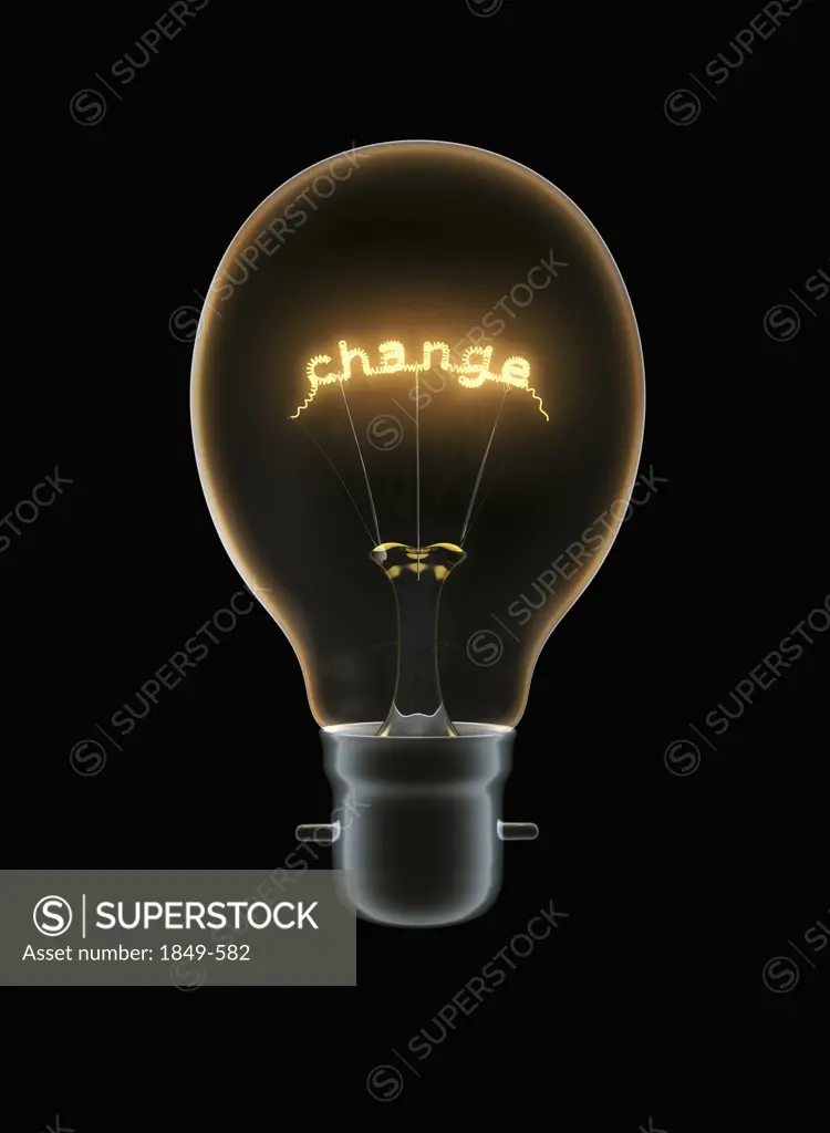 Light bulb with text change”