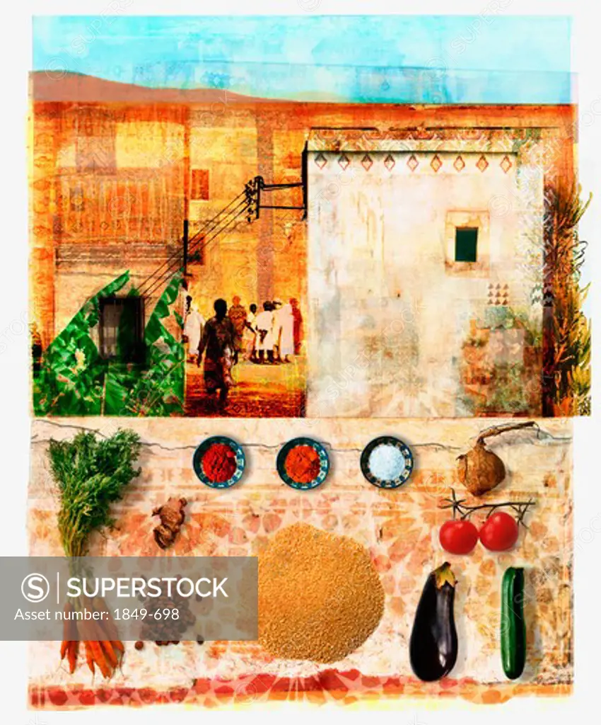 Moroccan food and culture collage