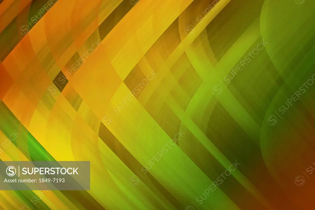 Abstract full frame green and yellow crisscrossing stripes pattern