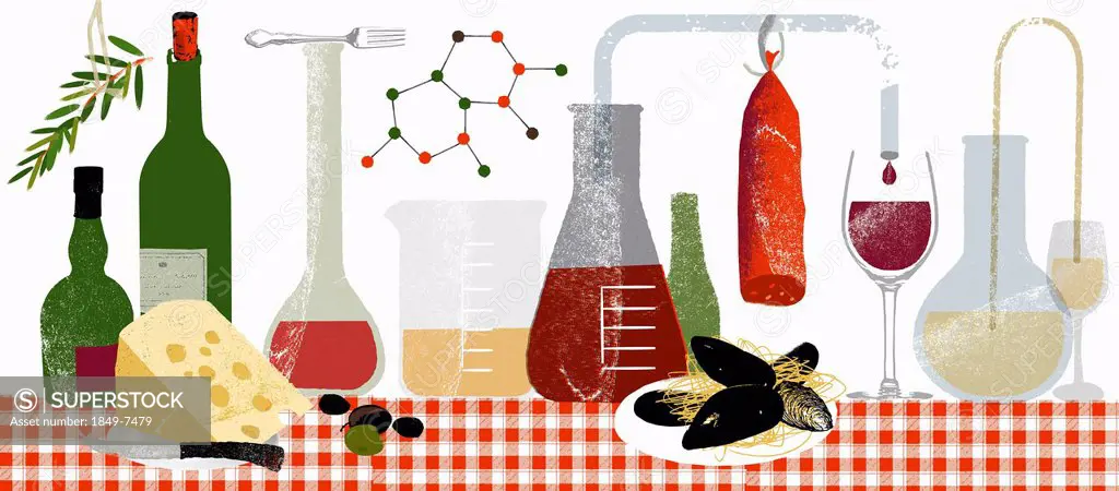 Molecules and science experiments with food and drink