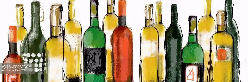 Various wine bottles