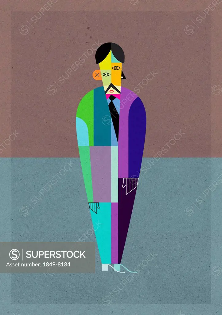 Cubism multicolored businessman