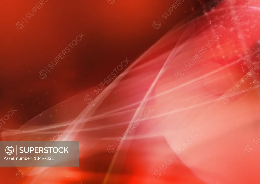 Abstract image of red swirling lines and lights