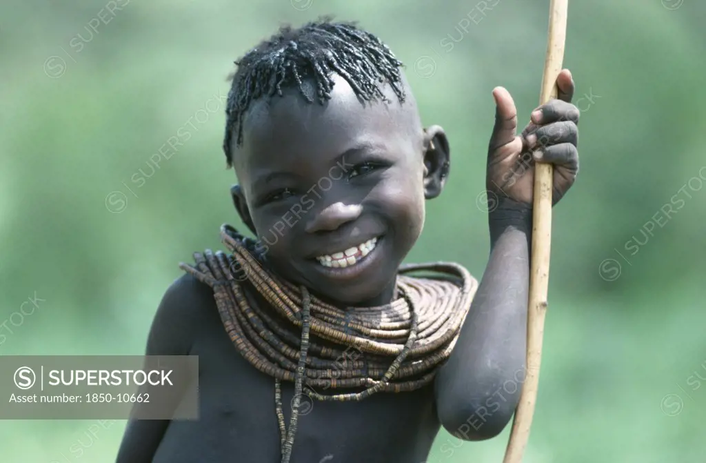 Kenya, Tribal People, Portrait Of Young Pokot Girl.