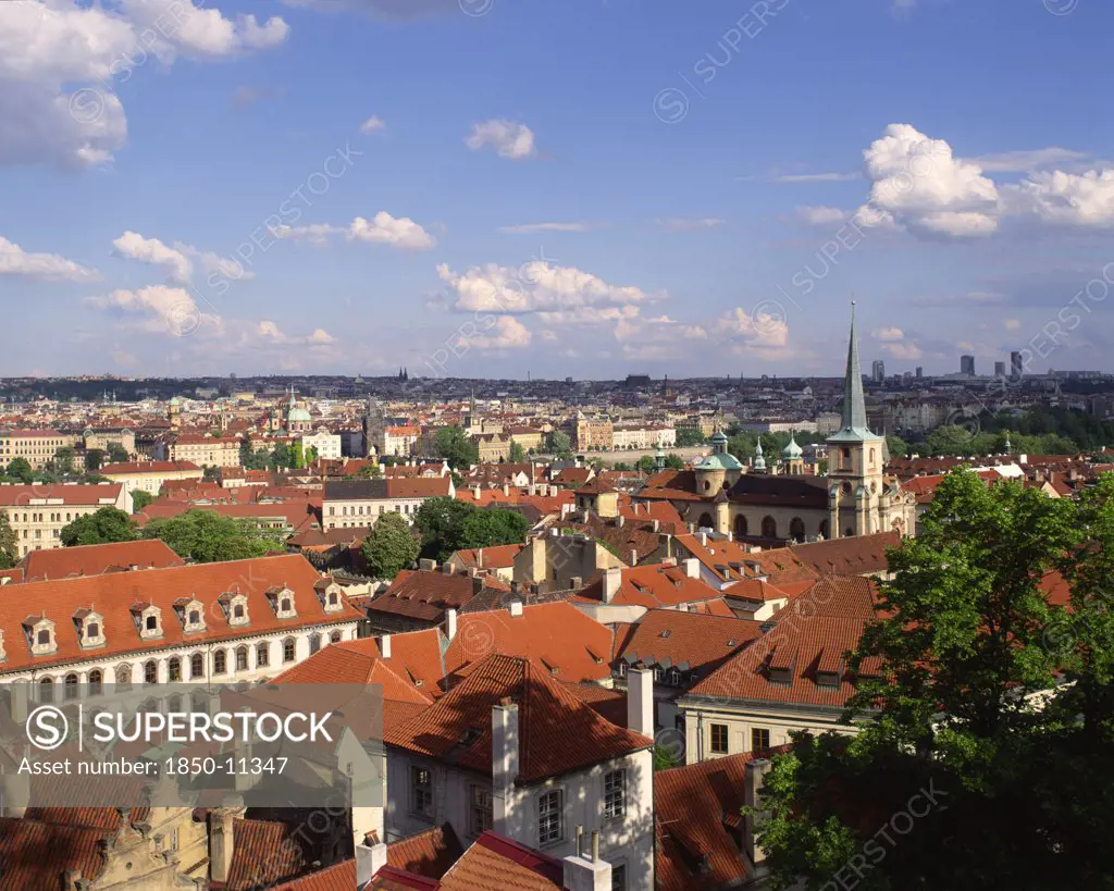 Czech Republic, Stredocesky, Prague, View Over City Rooftops