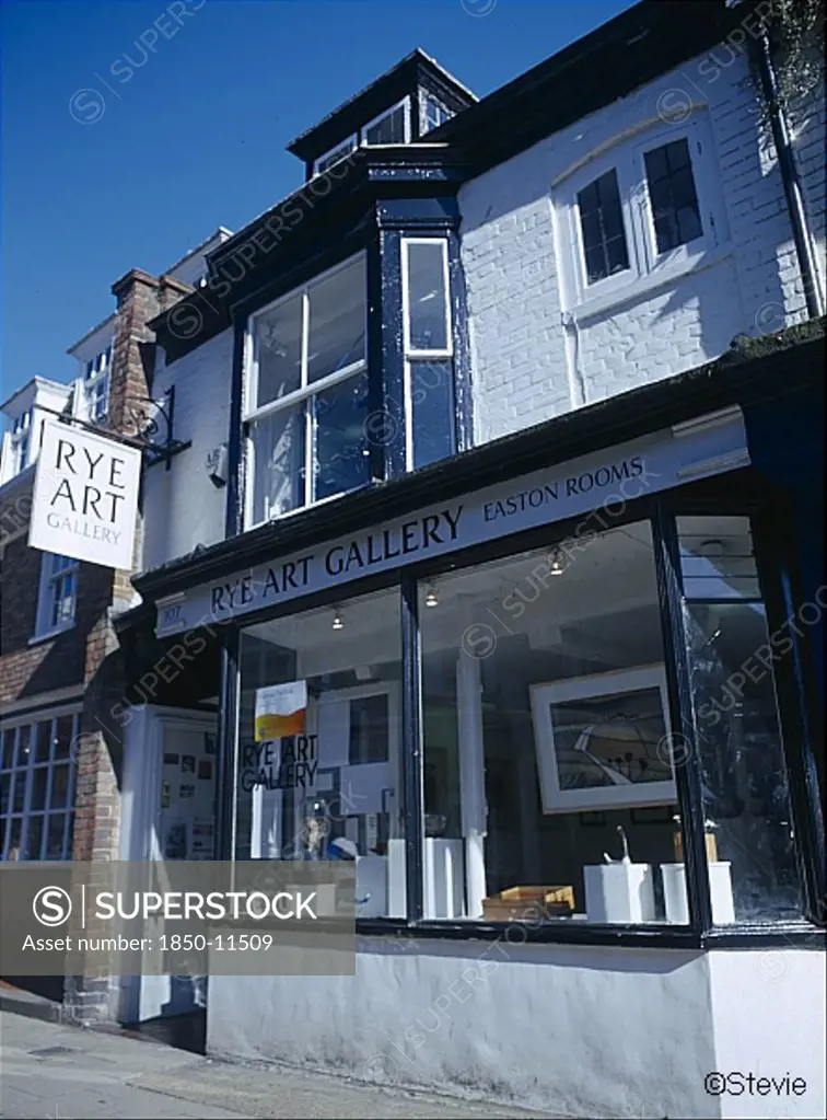 England, East Sussex, Rye, Rye Art Gallery And Easton Rooms Black And White Frontage.