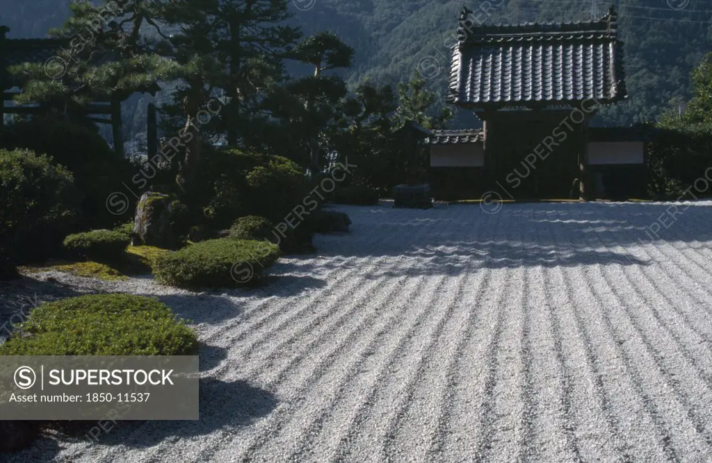 Japan, Honshu, Fukui Prefecture, Zen Garden In Mantokuji Templ Near The City Of Obama