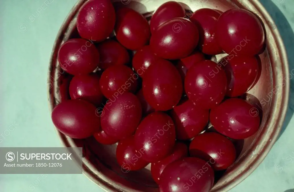Greece, Festivals, Eggs Dyed Red For Easter Sunday Celebrations.