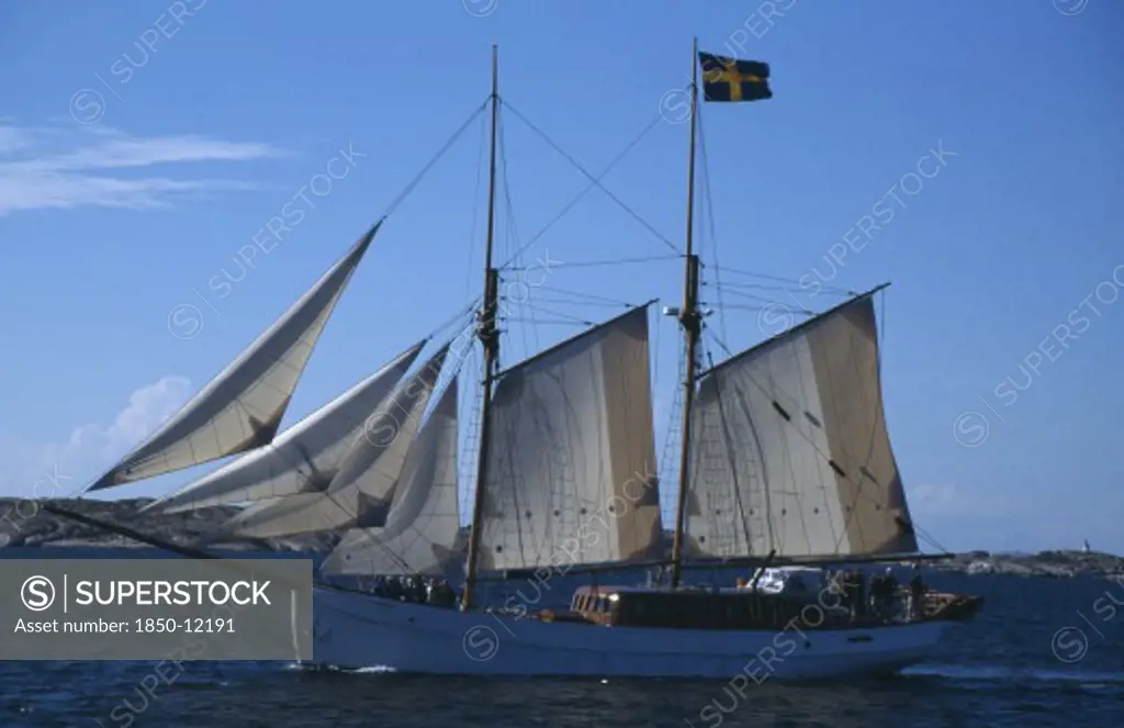 Sweden, Transport, Ship, Baltic Trading Vessel Off The West Coast Of Sweden.