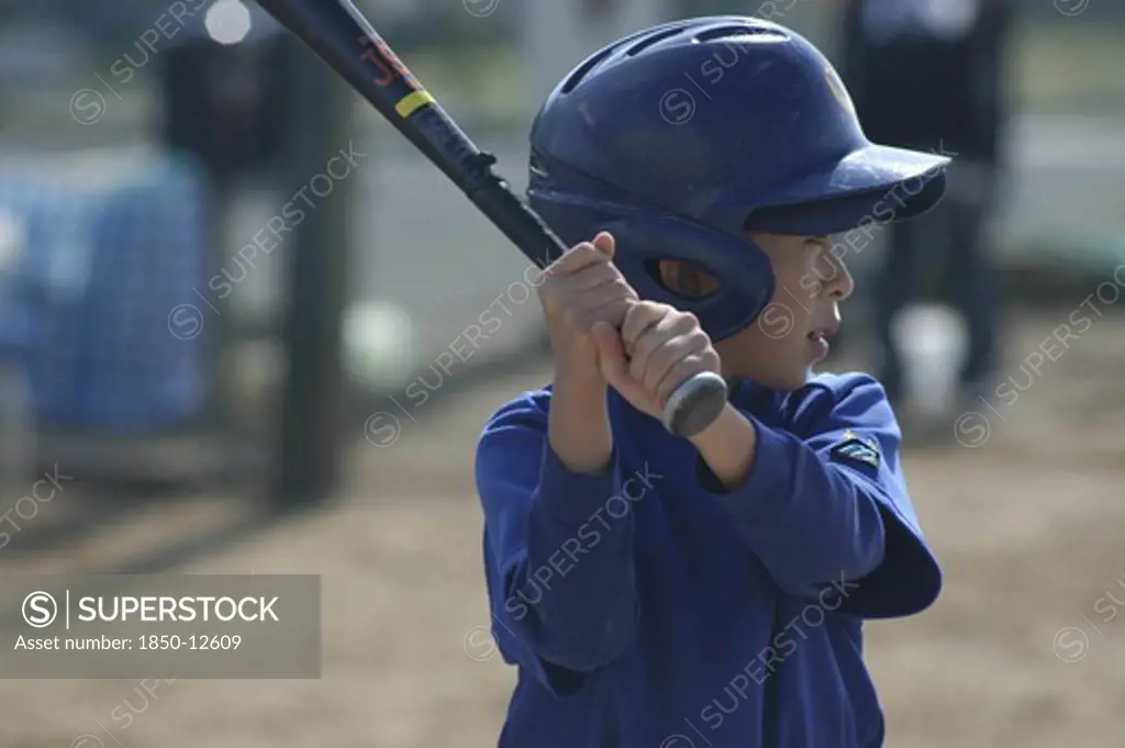 Japan, Chiba, Tako, 'Kazuma Kikawa, 12 Year Old 6Th Grader, Bats For Toujou Shonen Yakyu Club, Youth League Baseball'