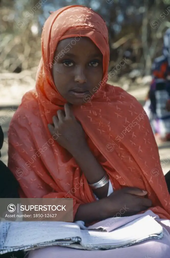 Somaliland, Hargeisa, Young Girl Attending Koranic School.