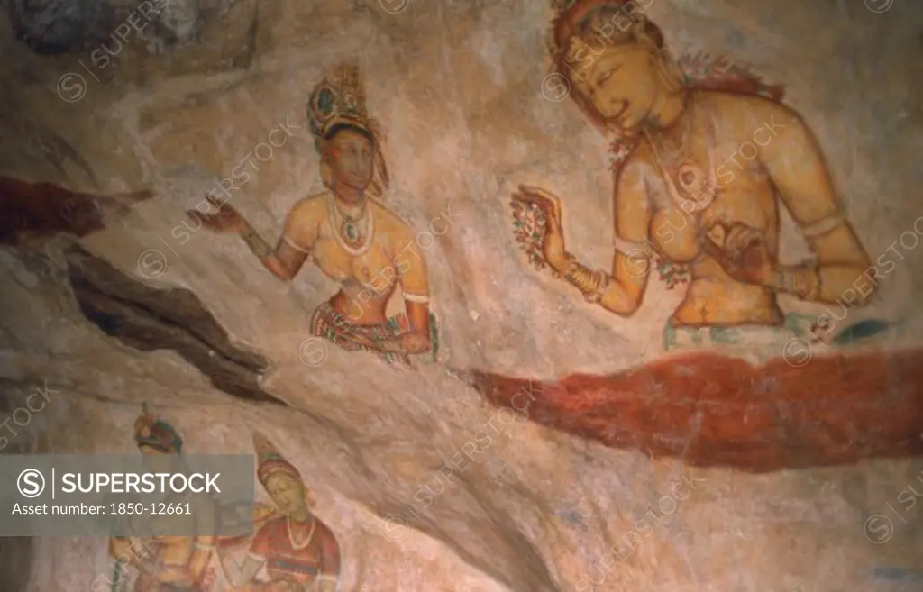 Sri Lanka, Sigiriya, 5Th Century Frescoes Depicting Female Figures