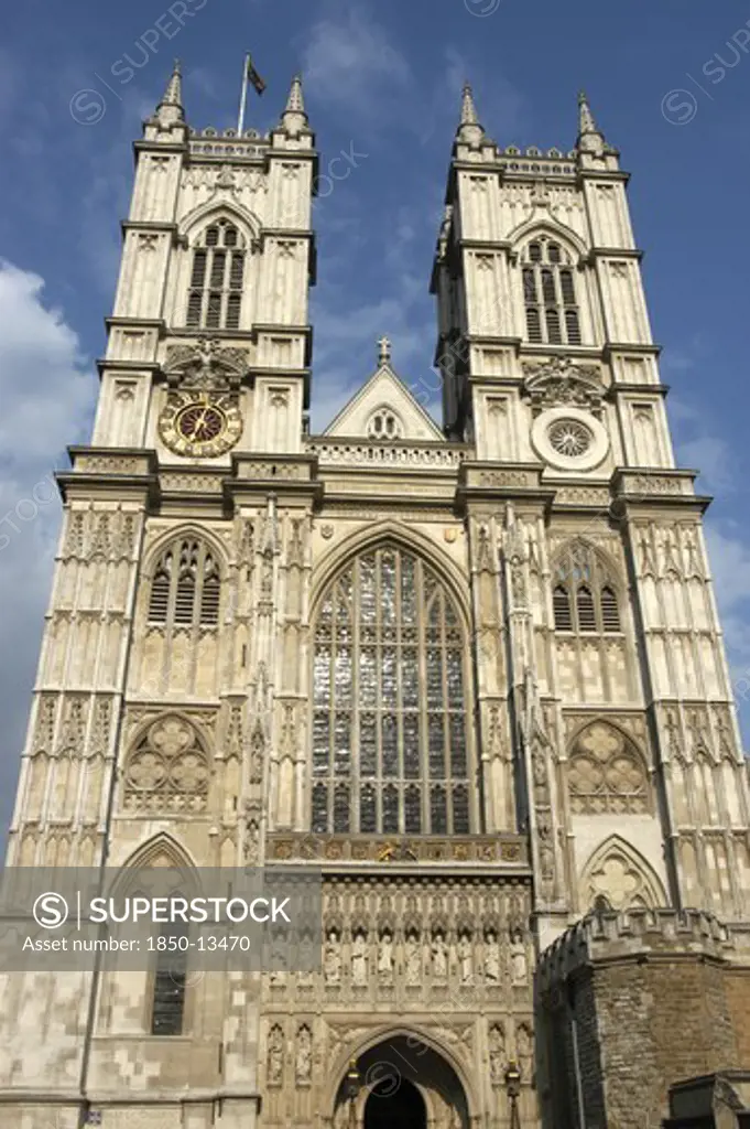 England, London, Westminster Abbey West Front Towers