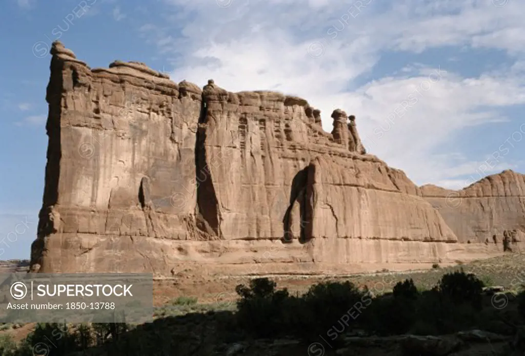 Usa, Utah, Arches National Park, The Tower Of Babel Rock Formation