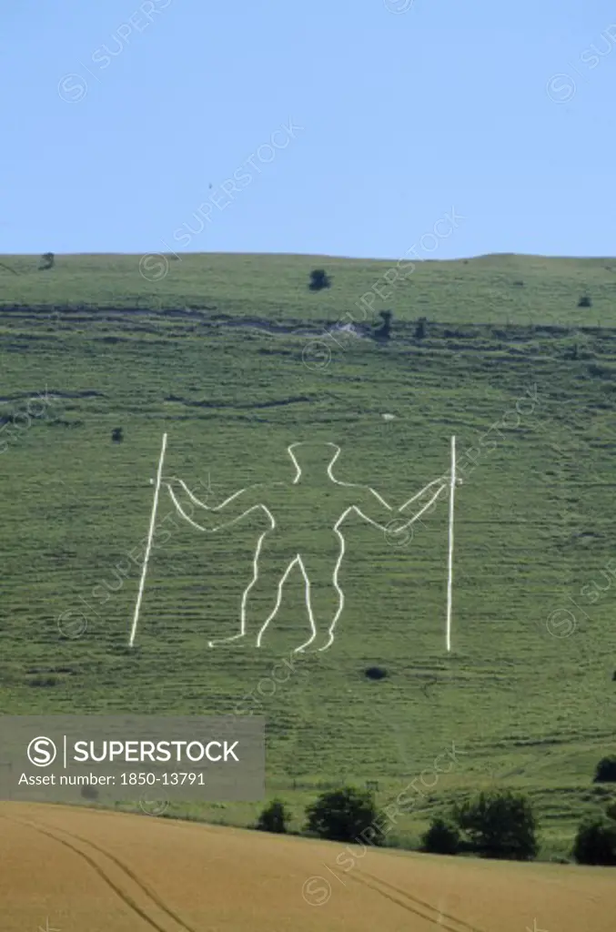 England, East Sussex, Wilmington, The Longman Figure Carved Into The Hillside