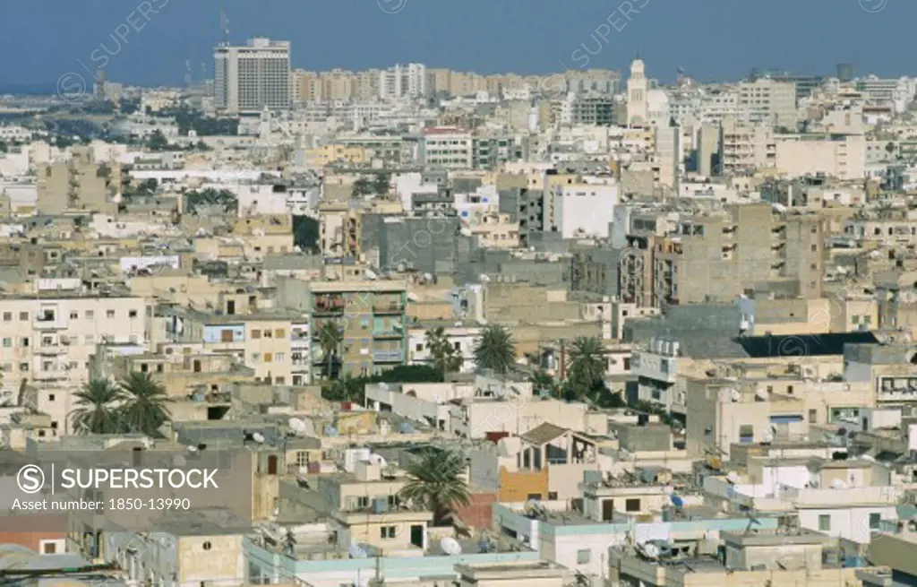 Libya, Tripoli, Cityscape View Over Housing And Urban Architecture