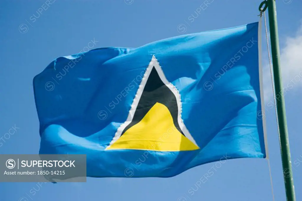 West Indies, St Vincent & The Grenadines, Union Island, The National Flag Of St Vincent And The Grenadines