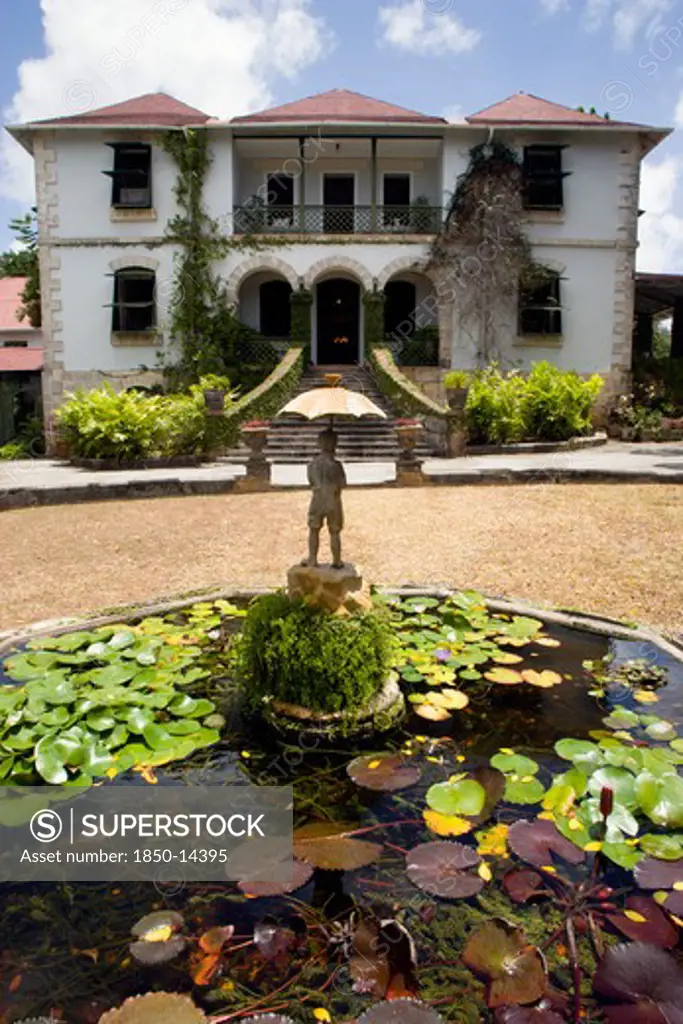 West Indies, Barbados, St George, Francia Plantation House Gardens And Waterlilly Pond