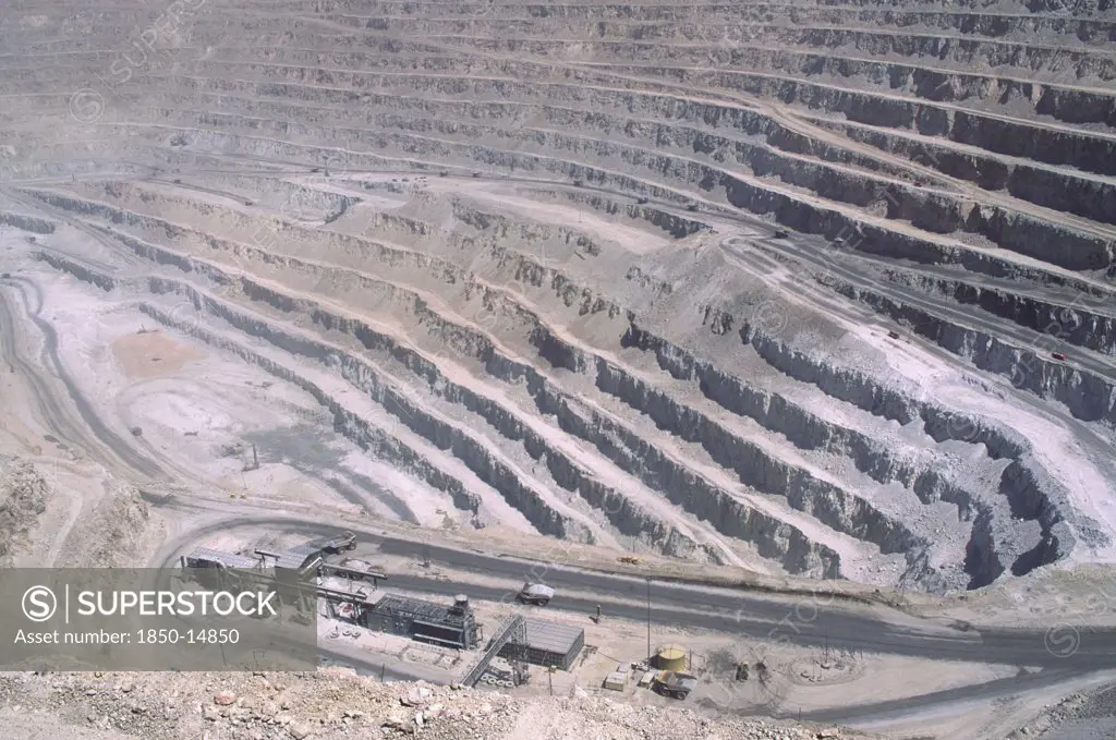 Chile, Antofagasta, Chuquicamata, 'Copper Mine, Detail Of The Industrial Landscape.'