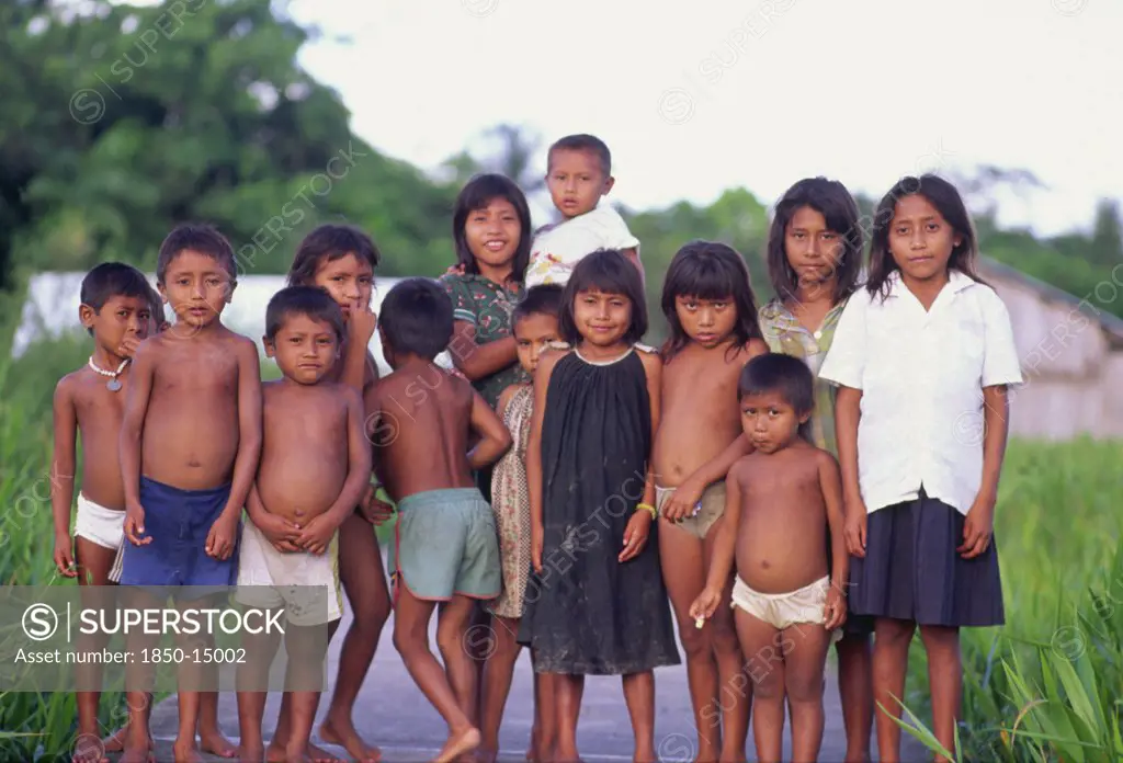 Venezuela, Orinoco Delta, 'Group Of Warao Children,'