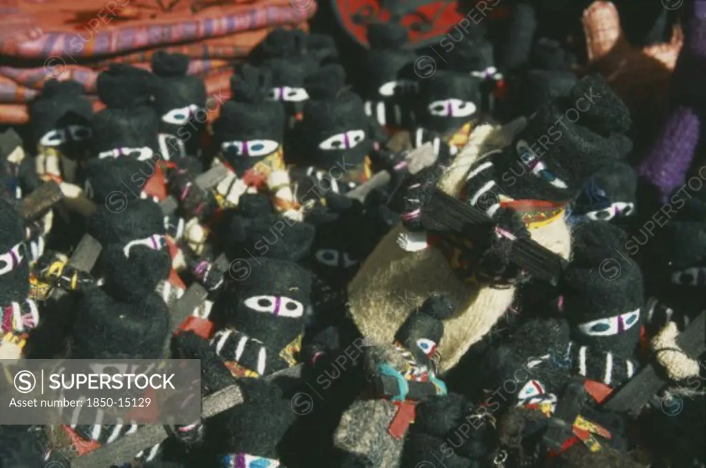 Mexico, Chiapas, San Cristobal, 'Zapatista, Subcomandante Marcos. Dolls On Sale In A Street Market.'