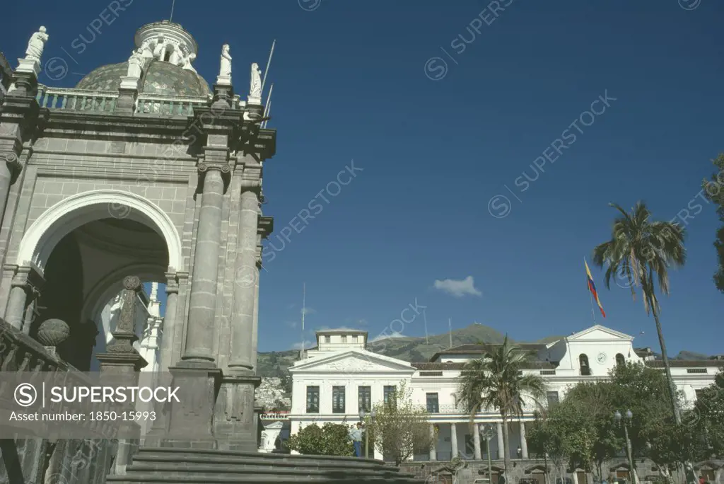 Ecuador, Quito, 'Cathedral, Presidential Palace And Plaza Independencia.'
