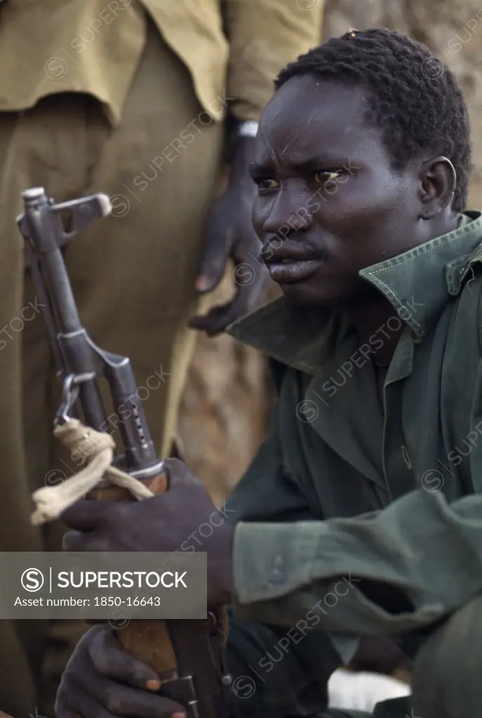 Sudan, Army, Portrait Of Spla Rebel Soldier.