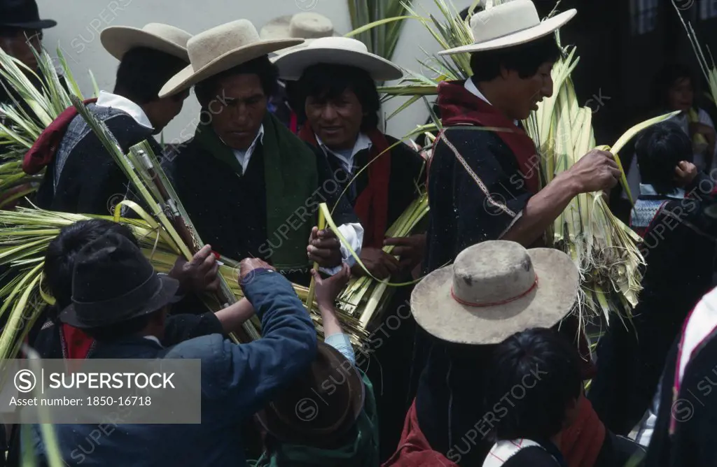 Ecuador, Tungurahua, Salasaca, Palm Sunday Celebrations.