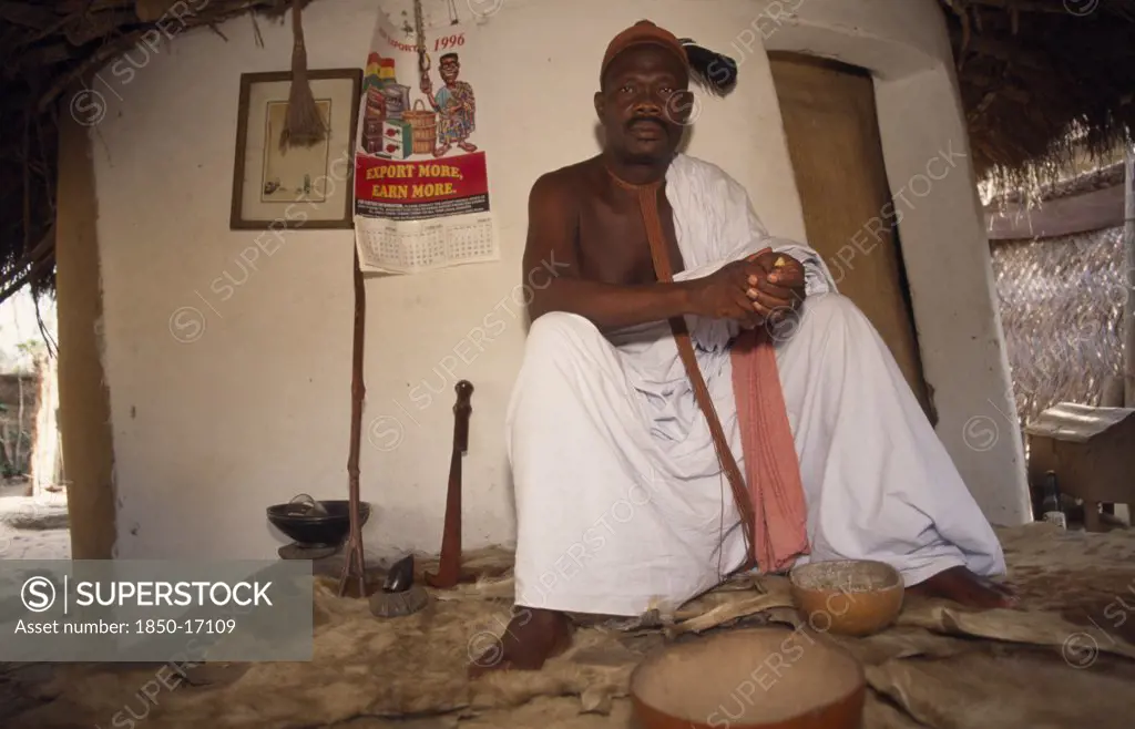 Ghana, Volta Region, Fetish Priest And Owner Of Trakosi Slave Girls Given To Village Priests As A Way Of Appeasing The Gods For Crimes Committed By Family Members.