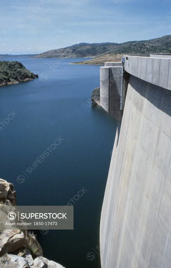 Kenya, Turkana District, Turkwel Dam, Controversial Arch Hydroelectric Dam That Has Cost Millions Of Aid Dollars And Contributed Little To The Economy.