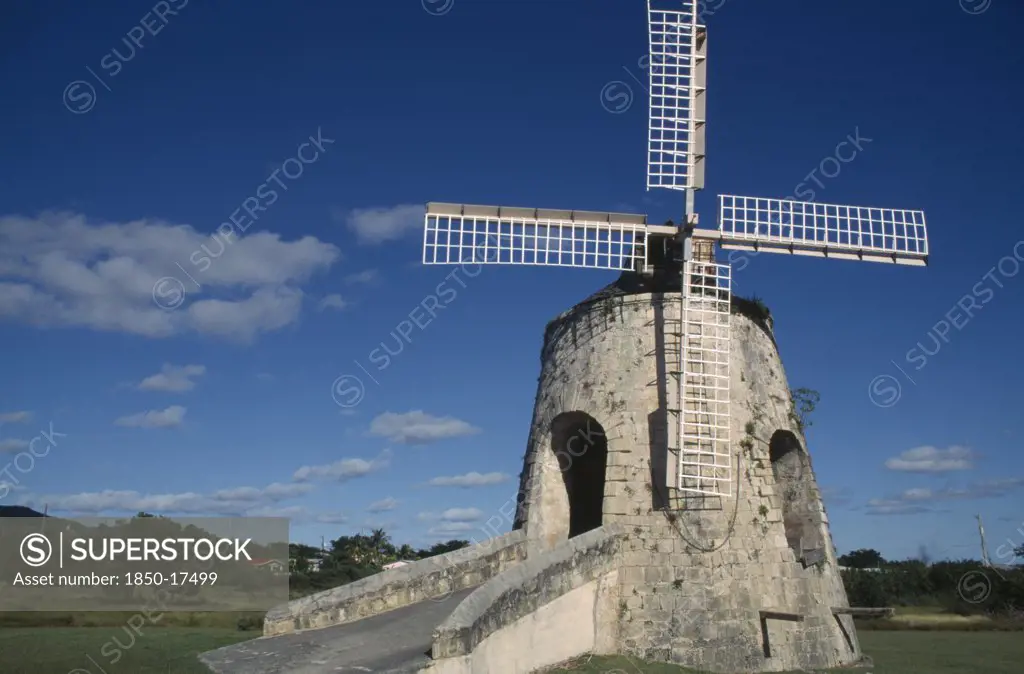 Us Virgin Islands, St Croix, Whim Estate, Windmill On Estate Restored To The Way It Was Under Danish Rule In The 1700S.