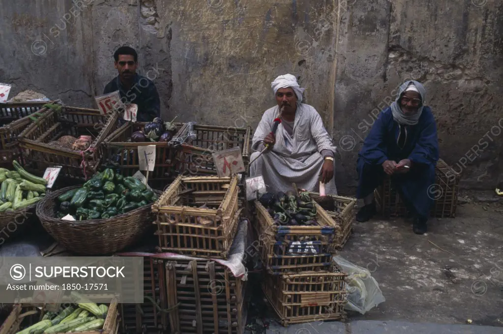 Egypt, Nile Delta, Alexandria, Vegetable Traders In Arab Market.